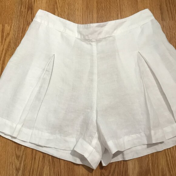 120% Lino Brand New White Linen Shorts Size Medium - Picture 2 of 6